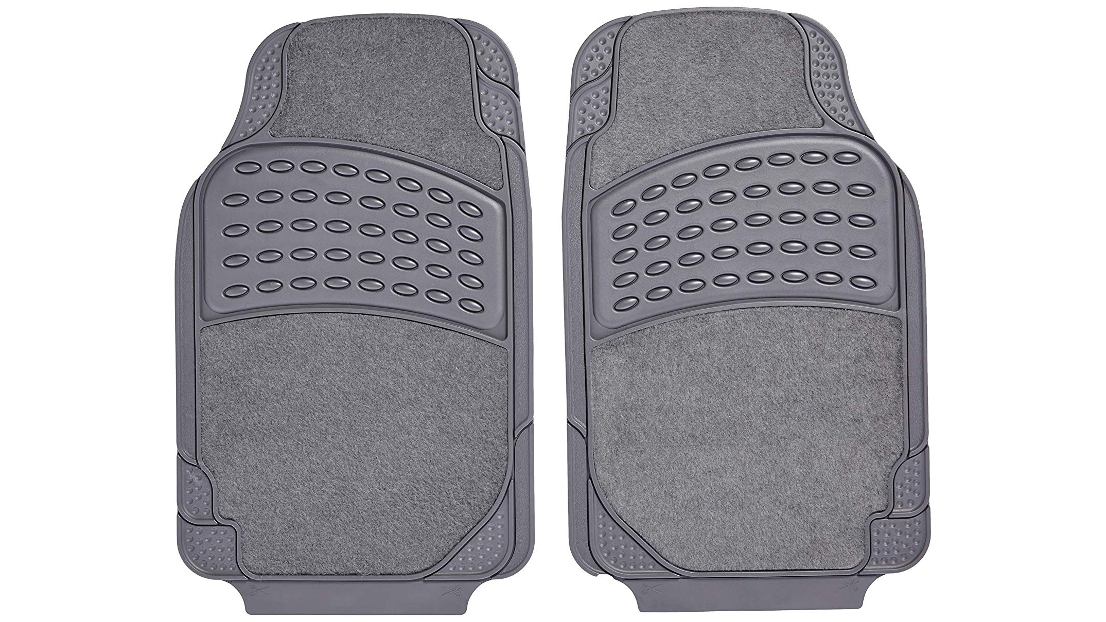 Carfit Majestic Front Carpet and Rubber Car Floor Mat 2 Piece Set - Grey