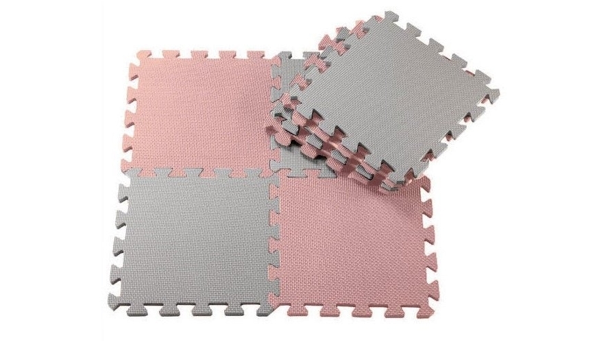 Babyrest Puzzle Floor Mat 24 Pack - Pink/Light Grey