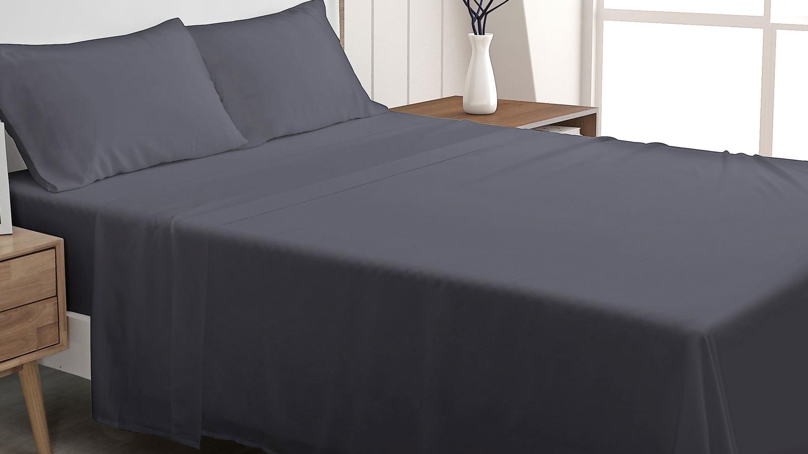 Bambi Eco Touch Tencel Graphite Mega Sheet Set - Super King