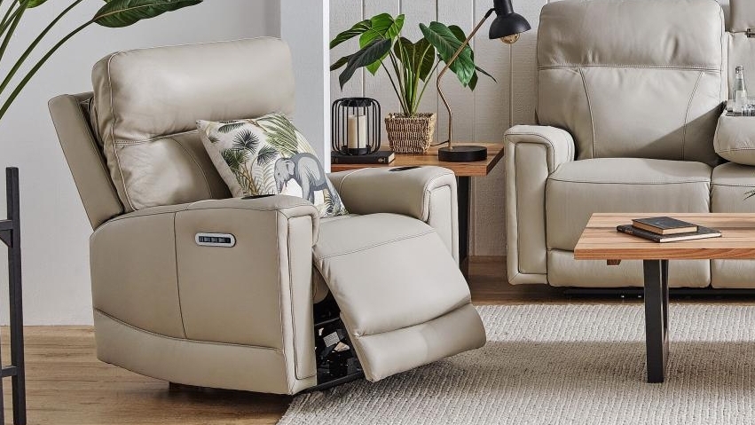 Leura Leather Powered Recliner Armchair Harvey Norman