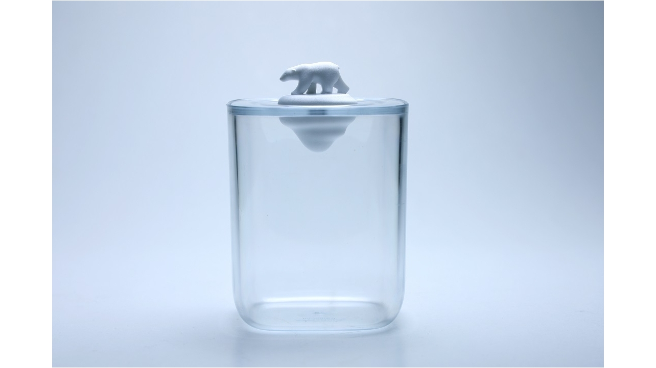 Qualy Polar Bear Ocean Container - Clear/White