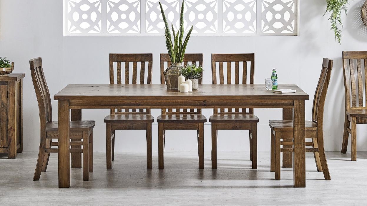 Cobar Aged Ash Dining Table - 210cm | Harvey Norman