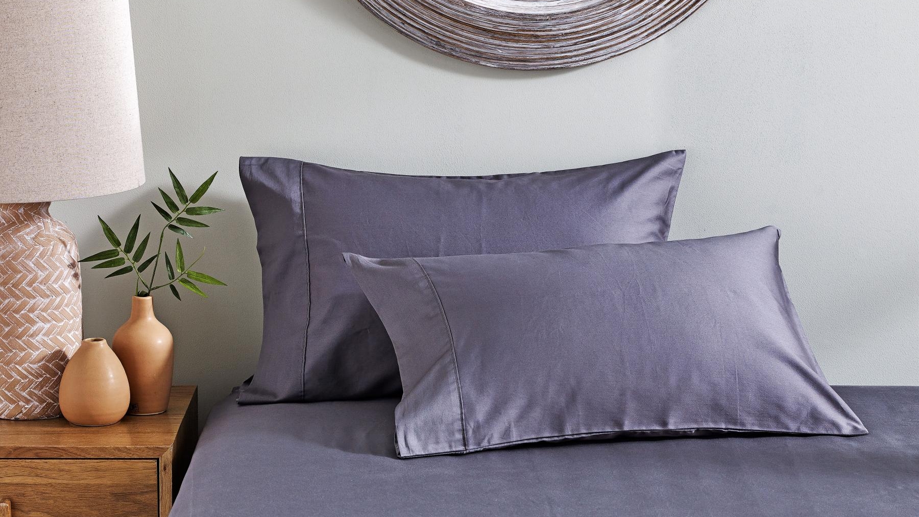 L'Avenue 300 Thread Count Charcoal Standard Pillowcase Set