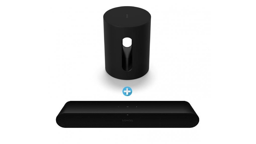 Sonos Ray Compact Soundbar Sub Mini Subwoofer Package Black