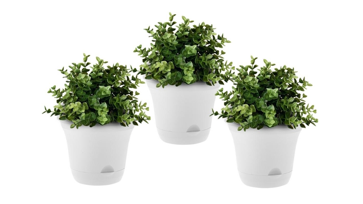 Soga White Self Watering Planter - Set of 3