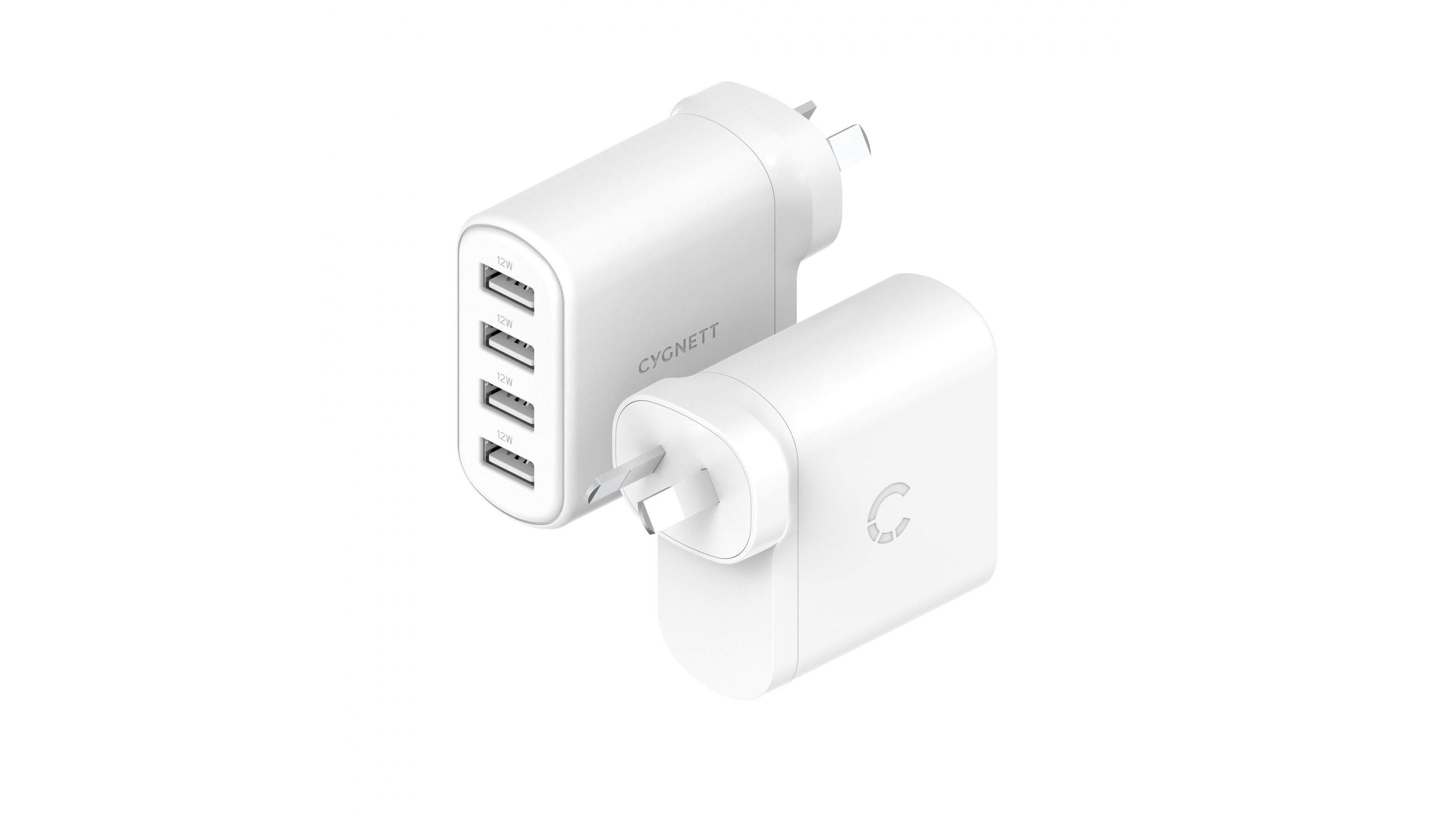 Cygnett PowerPlus 24W Multiport Wall Charger - White