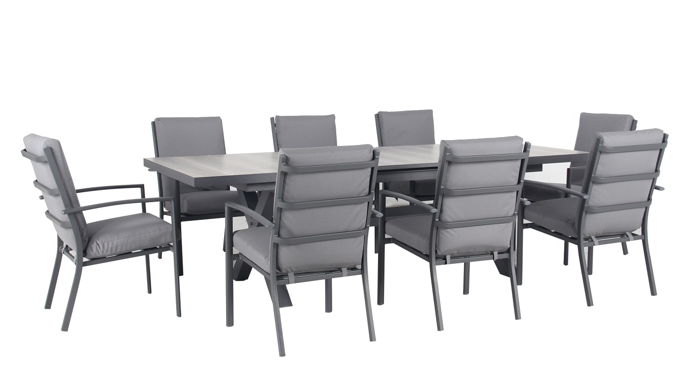 Lucca 9Piece Outdoor Extension Dining Setting Harvey Norman