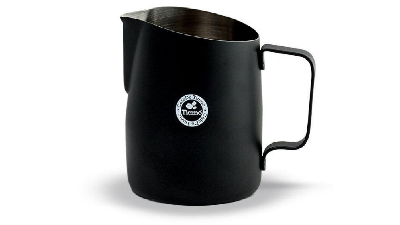 Tiamo Stainless Steel 650ml Milk Jug - Black