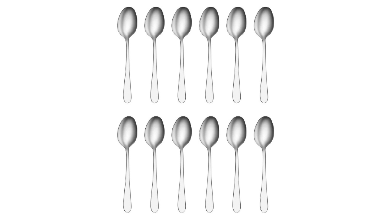 Tablekraft Luxor Stainless Steel Teaspoons - Set of 12  