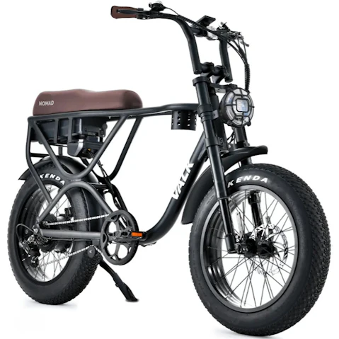 Valk Nomad Fat Tyre Electric Bike - Matte Black/Brown