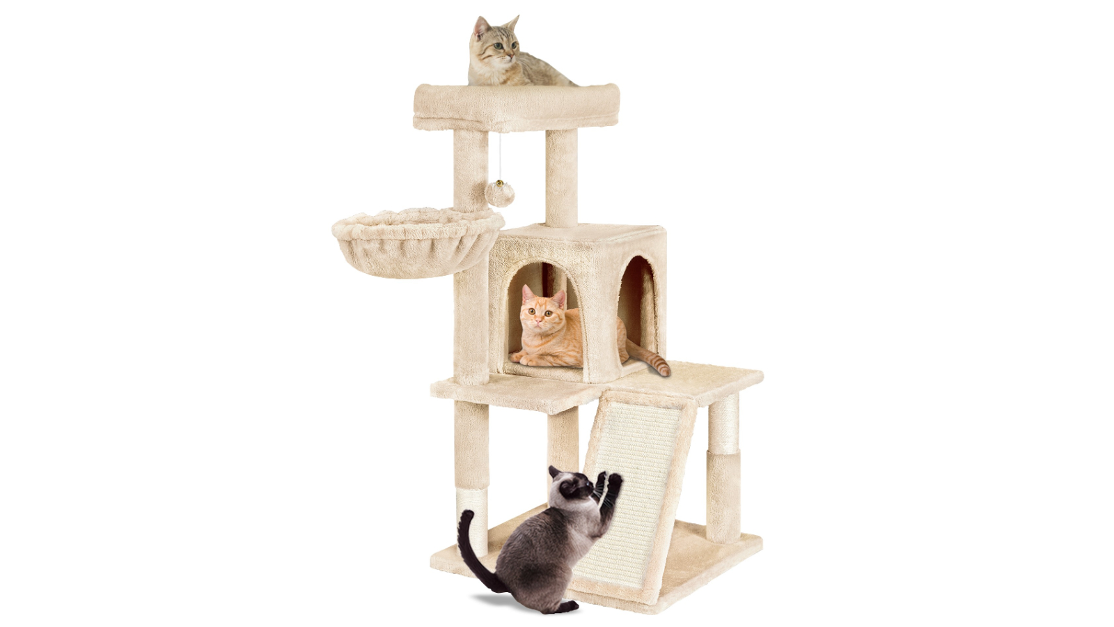 BEASTIE Cat Tree Scratcher Post - Beige