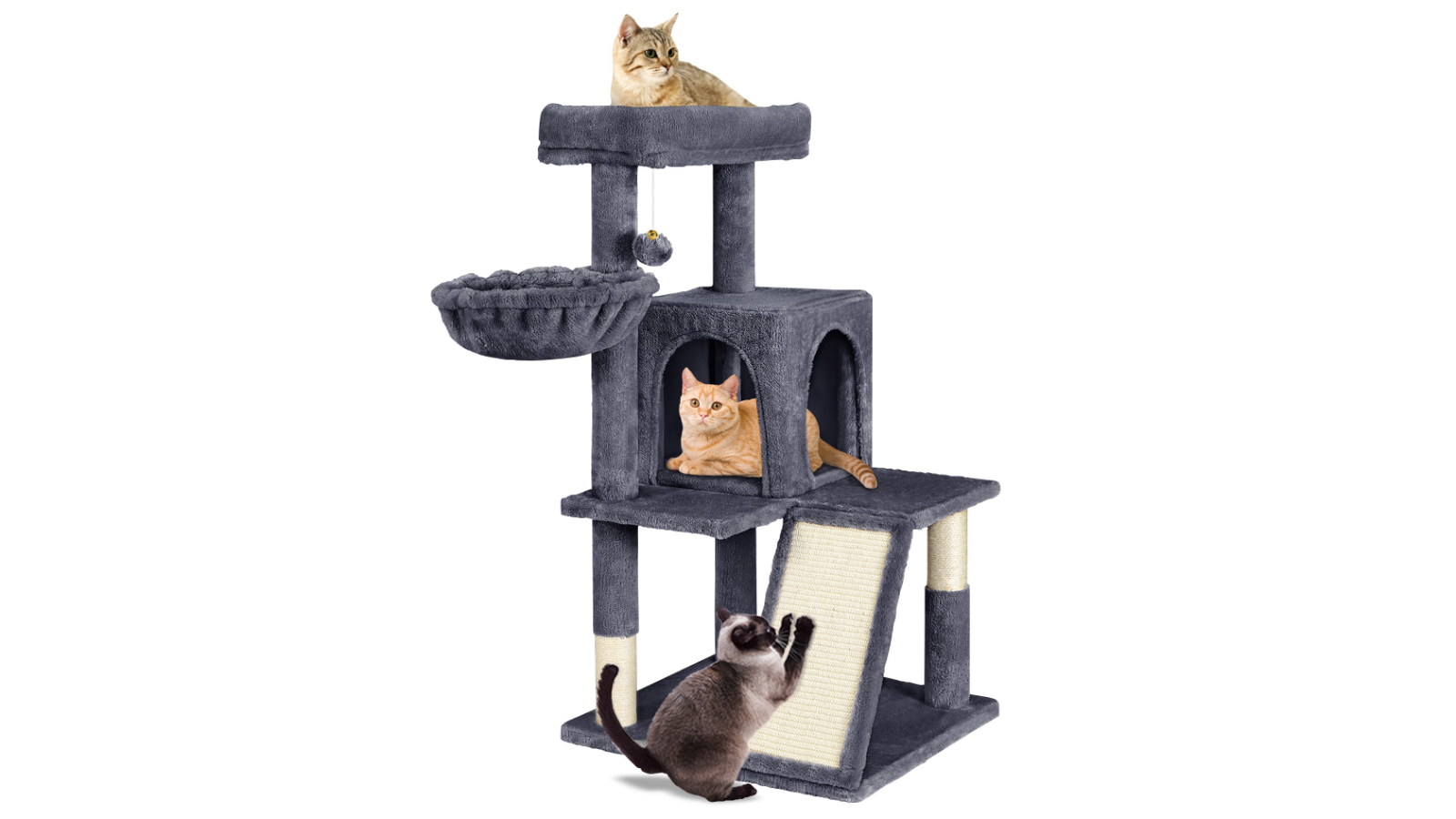 BEASTIE Grey Cat Tree Scratcher Post - 100cm