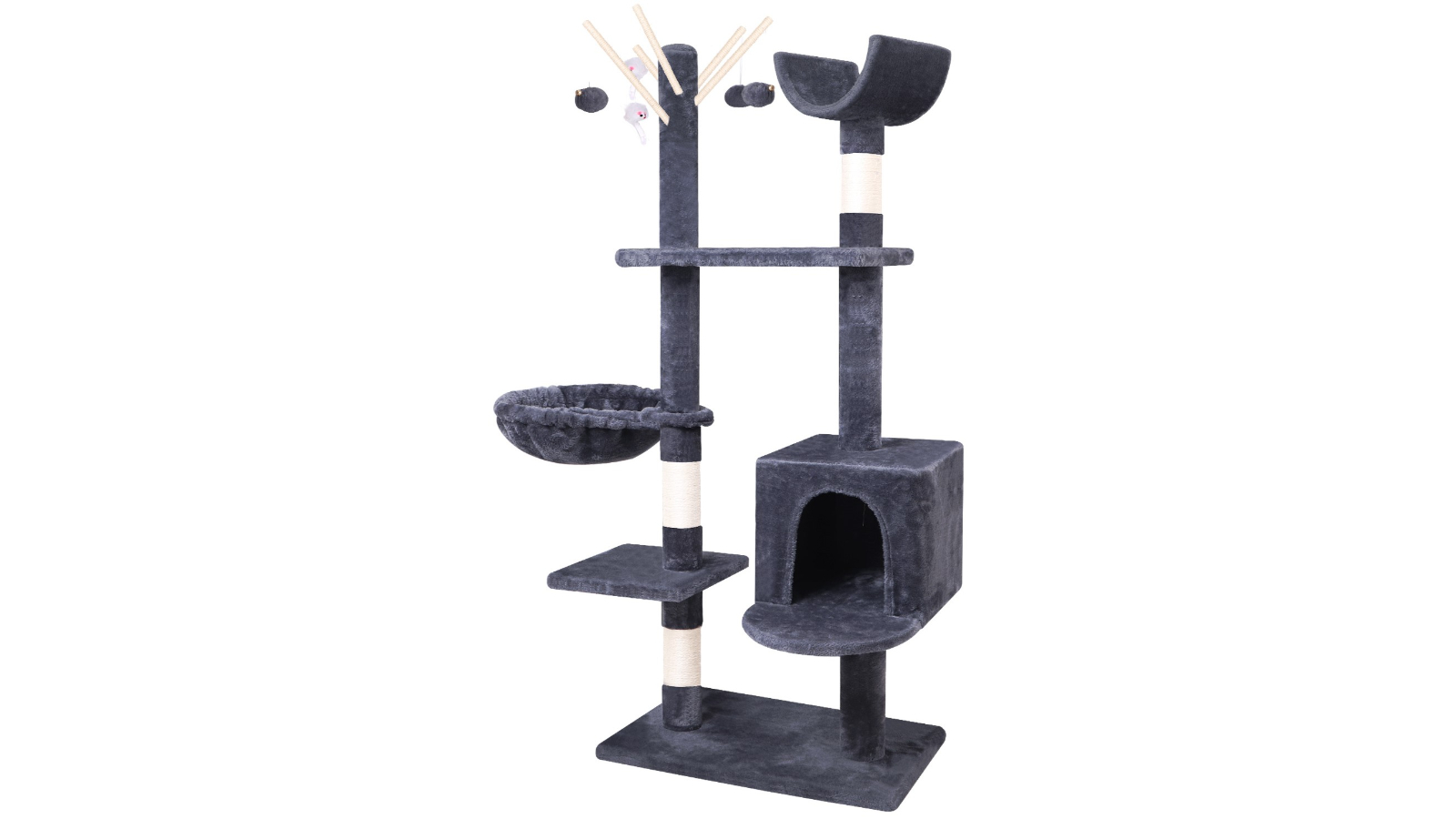 BEASTIE Grey Cat Tree Bell Scratching - 145cm