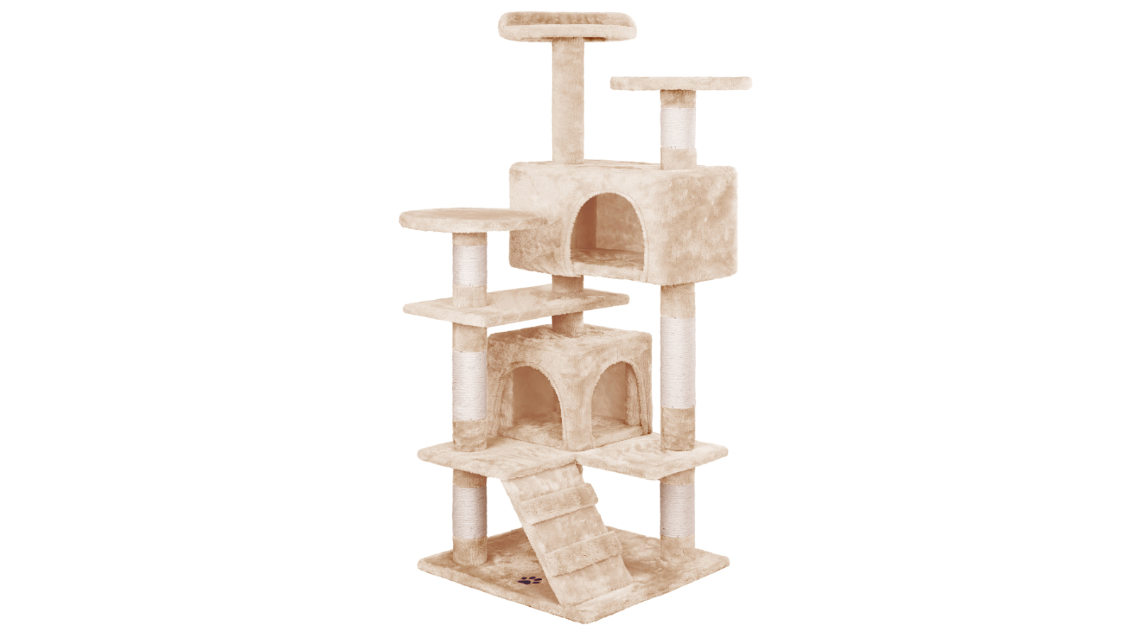 BEASTIE Cat Tree Scratching Post with House Beige 134cm
