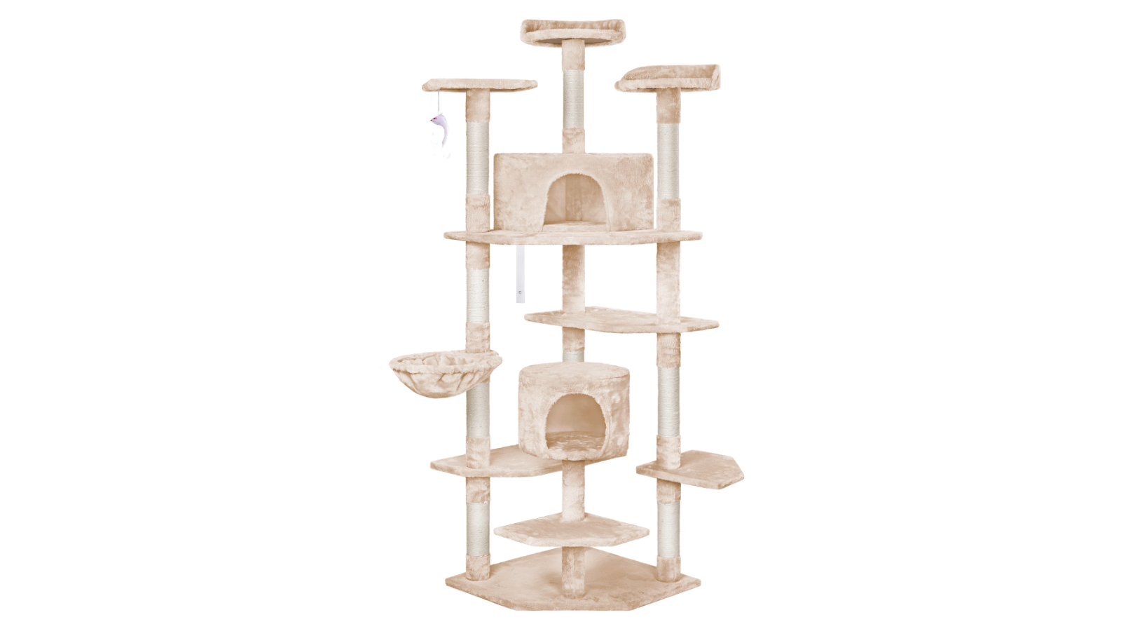 BEASTIE Cat Tree Scratching Post with Anti-tip Kit - Beige 203cm