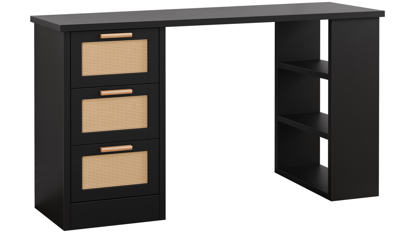 ALFORDSON Computer Desk Study Table Storage Drawers Bohemian Black
