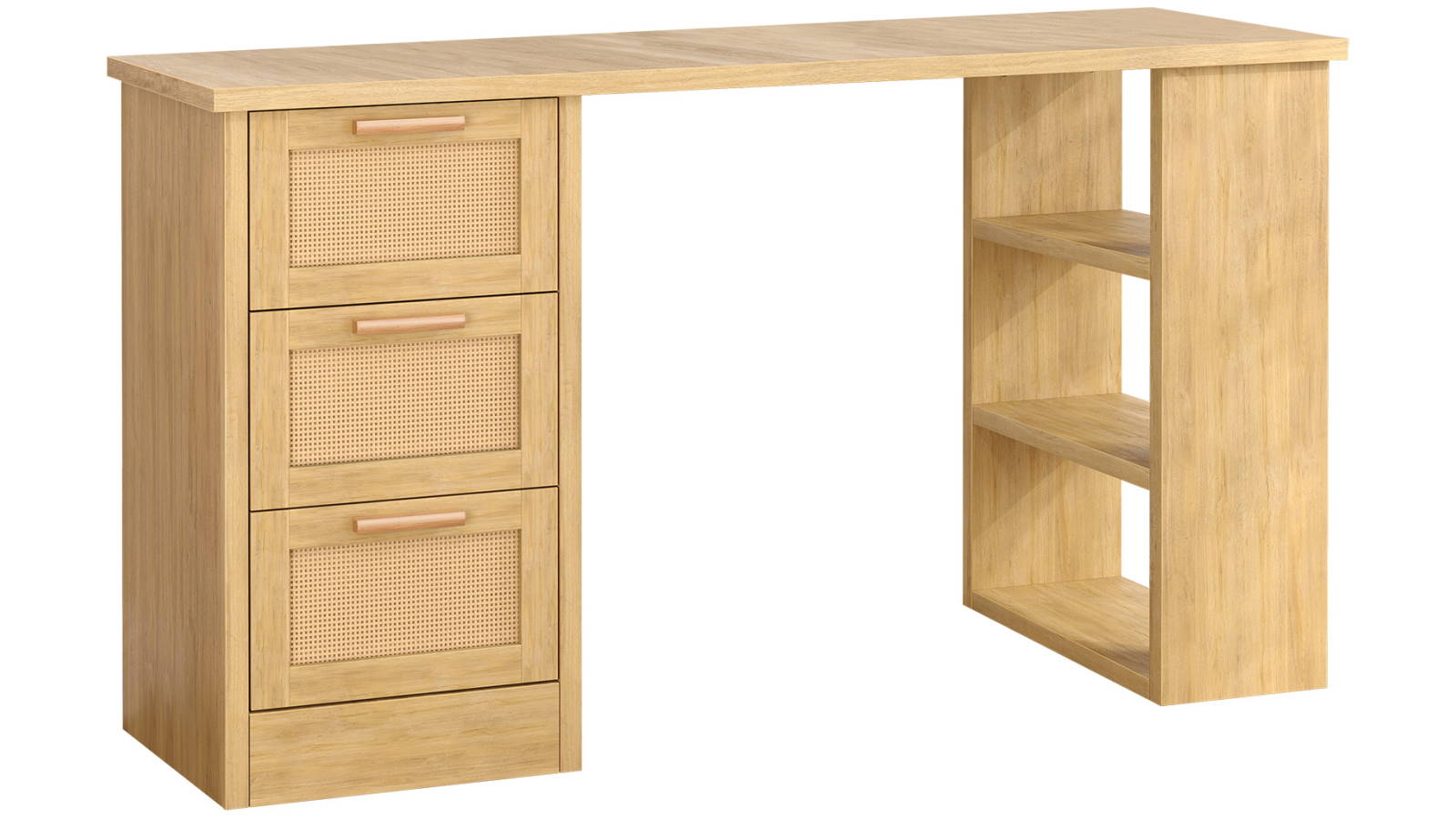 ALFORDSON Computer Desk Study Table Storage Drawers Bohemian Oak