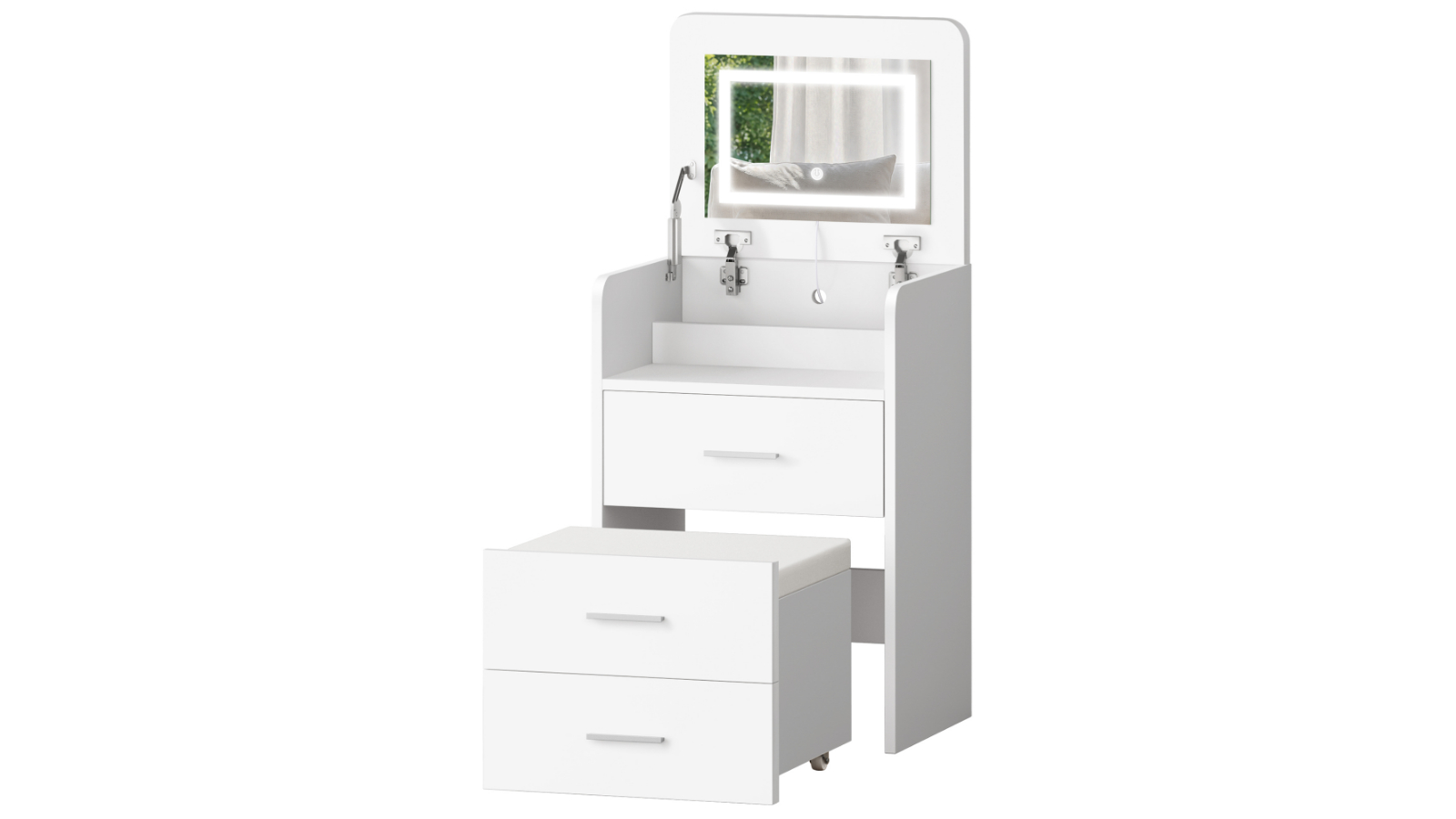 Alfordson 3-in-1 Dressing Table Set - White