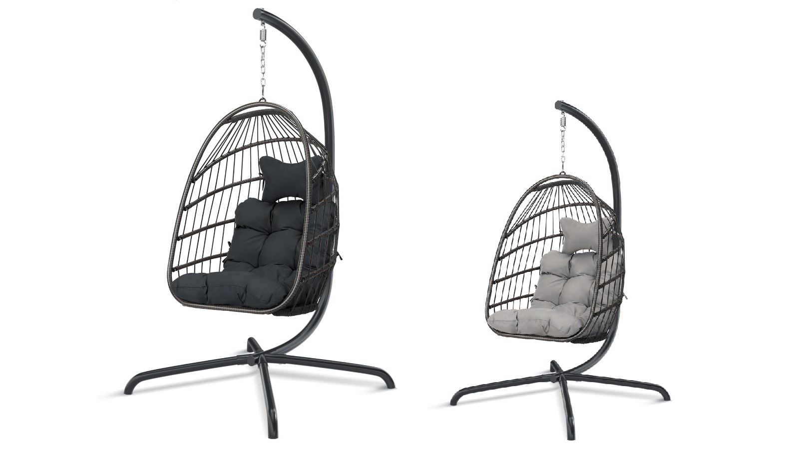 Alfordson Wicker Rattan Foldable Egg Swing Chair