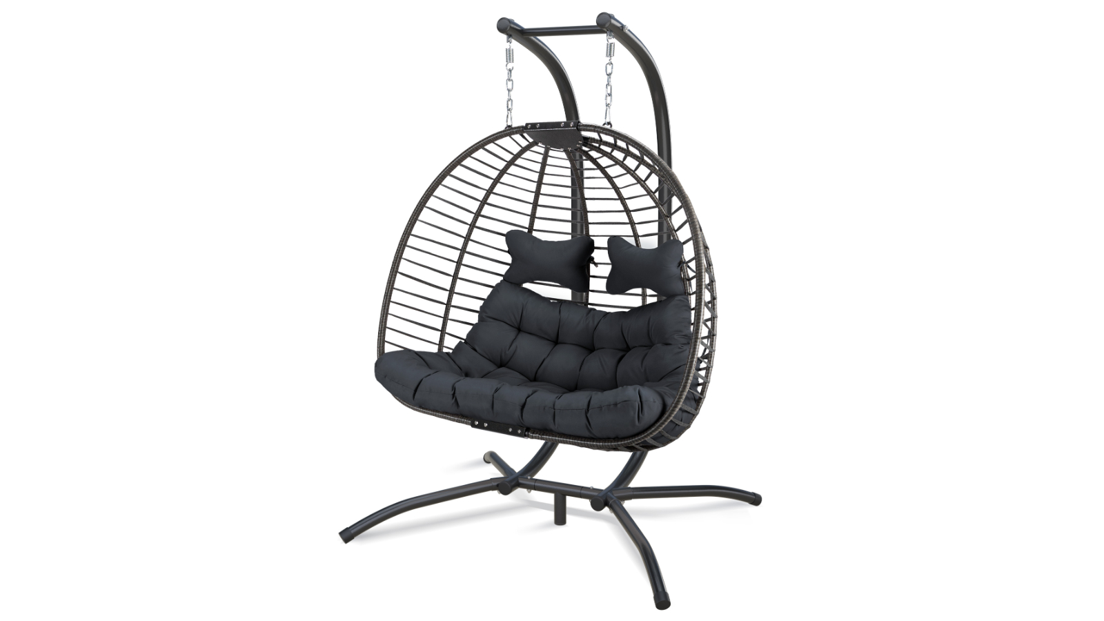 Alfordson 2 Seater Pod Hanging Chair - Dark Grey