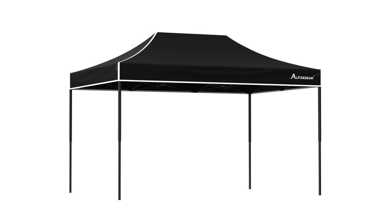 Alfordson 600D Oxford 4.5 x 3metre Outdoor Folding Pop-Up Gazebo - Black