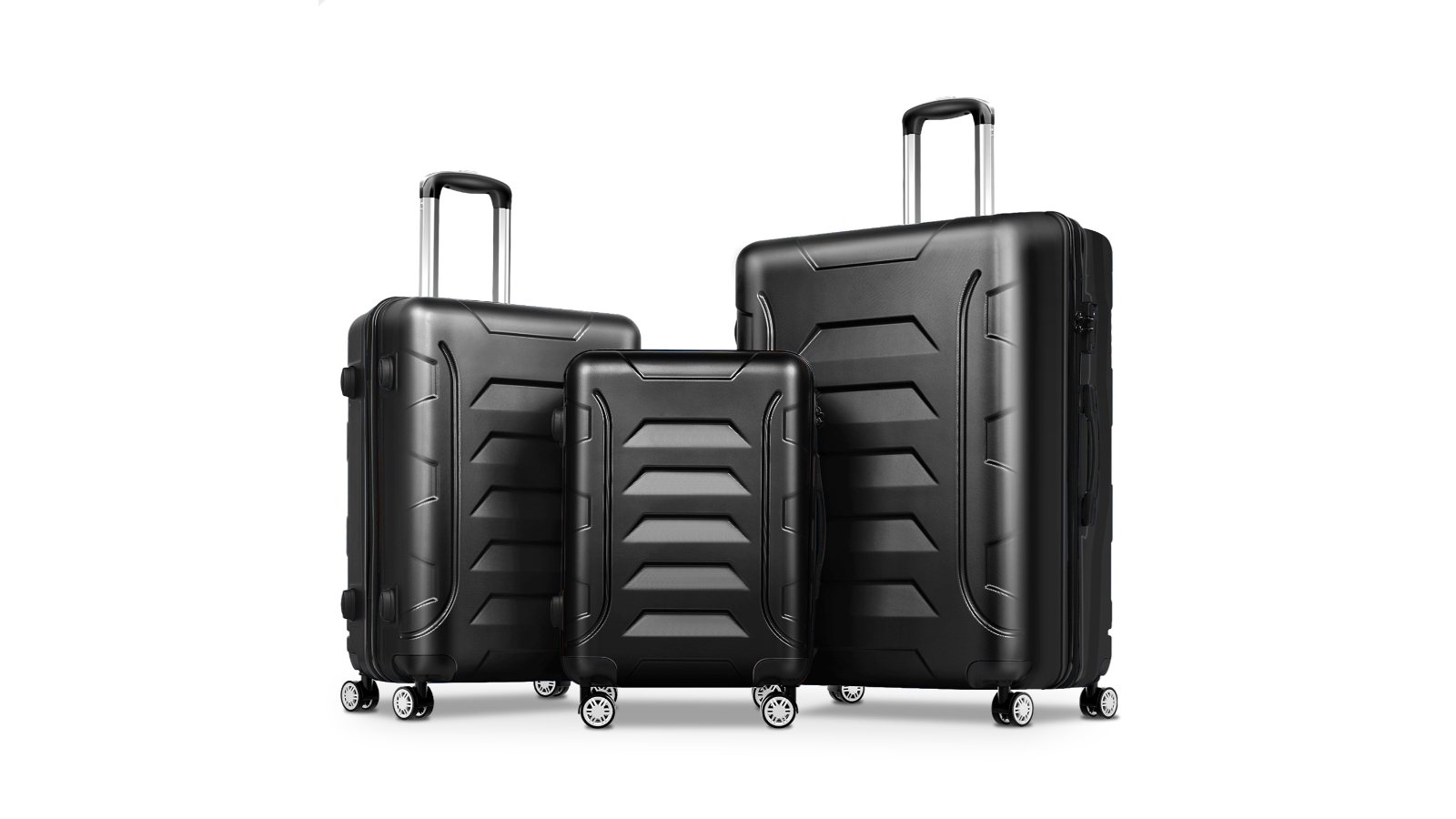 ALFORDSON 3 Piece TSA Luggage Set - Black