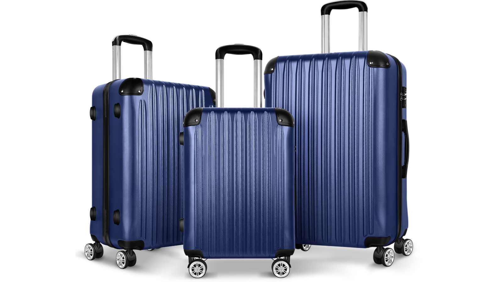 ALFORDSON 3 Piece Luggage Suitcase Set - Navy