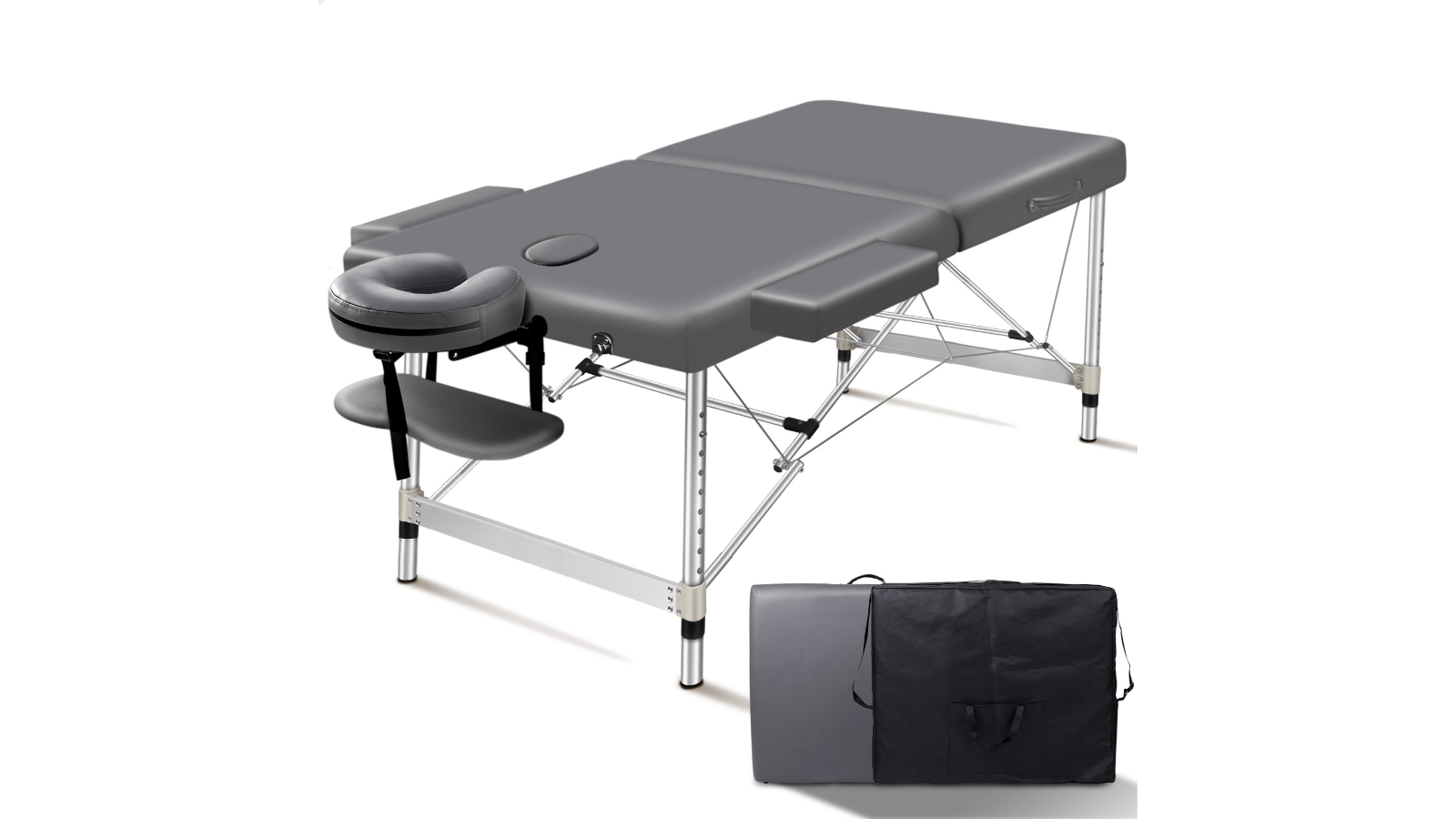 ALFORDSON Massage Table Portable & Foldable 2 Fold 55cm - Grey