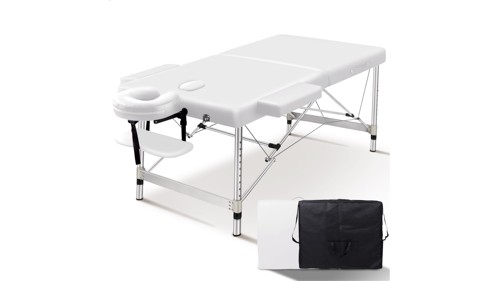 ALFORDSON Massage Table Portable & Foldable 2 Fold 75cm - White