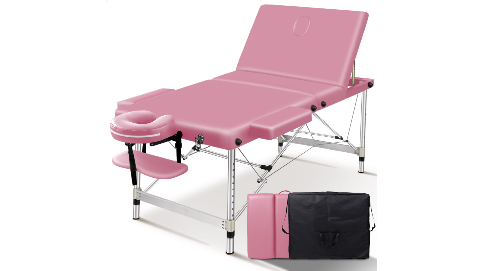 ALFORDSON Massage Table Portable 3 Fold Lift up 85cm - Pink