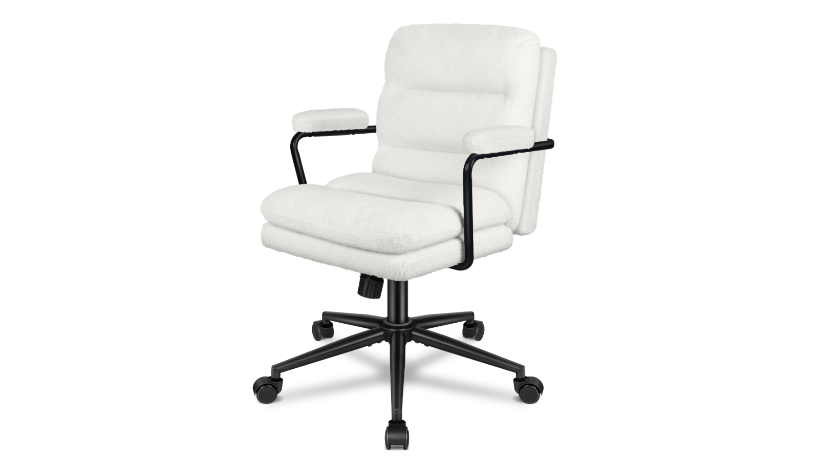 Alfordson White Boucle Ergonomic Executive Office Chair