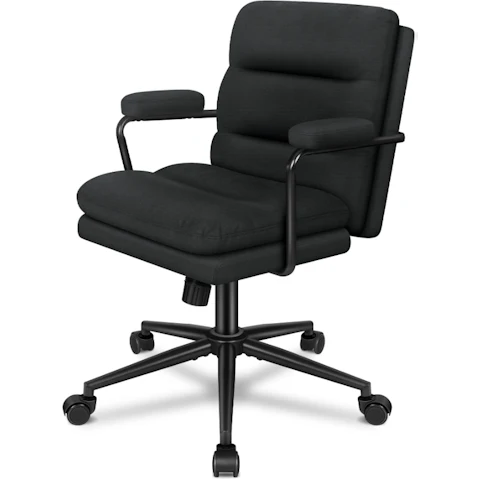 Alfordson Black Fabric Ergonomic Executive Office Chair