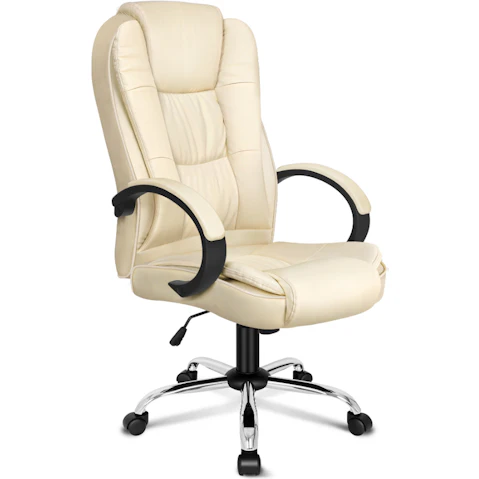 ALFORDSON Office Chair Executive PU Leather - Beige