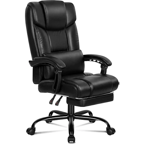 Alfordson Black PU Leather Recliner Executive Office Chair