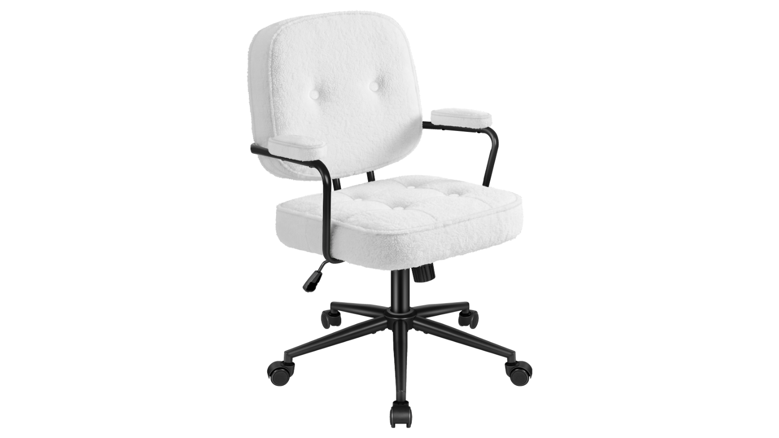 Alfordson Ergonomic Seat Boucle Office Chair - White