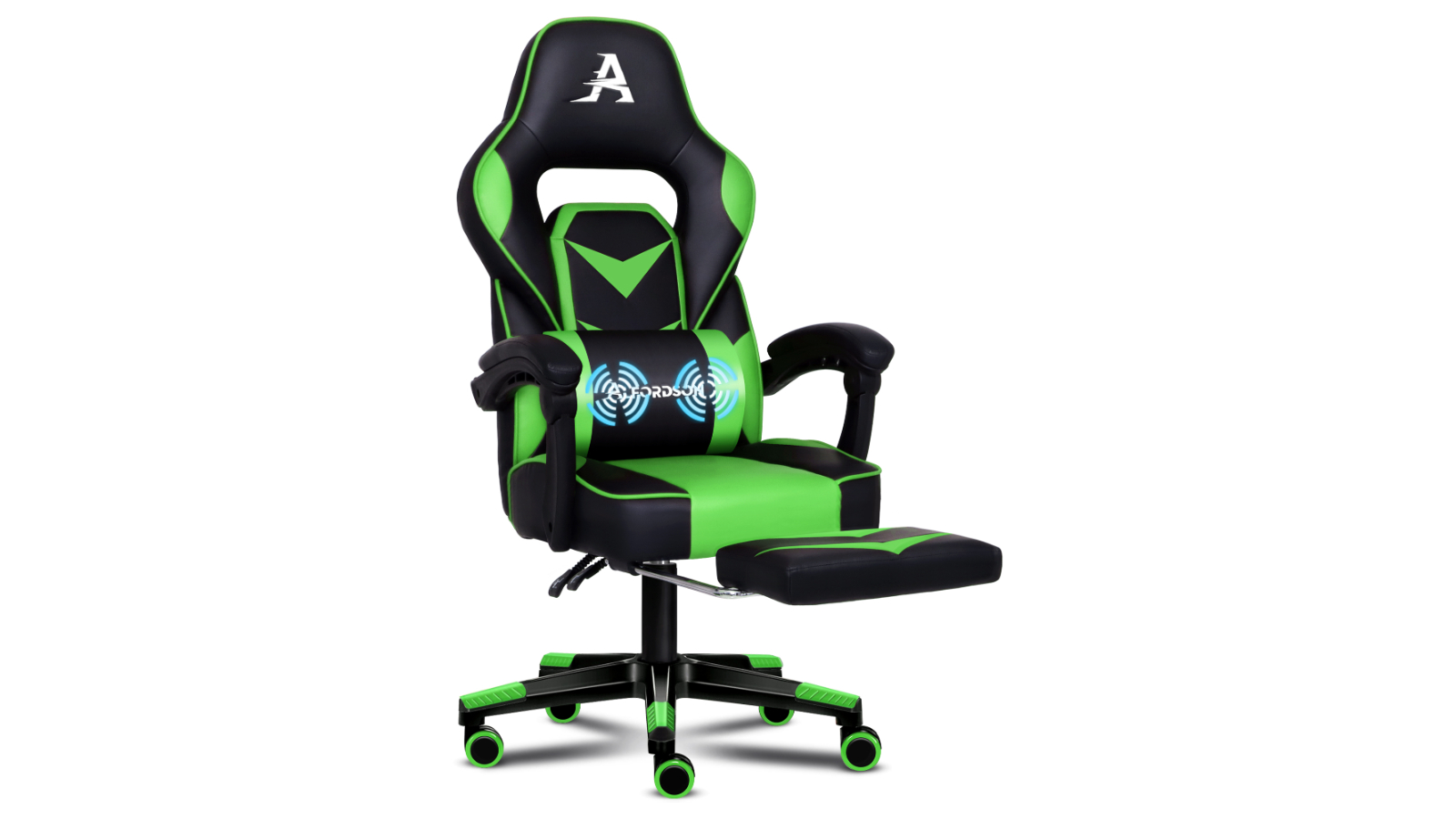 ALFORDSON Gaming Chair Racing Office Footrest - Black/Green