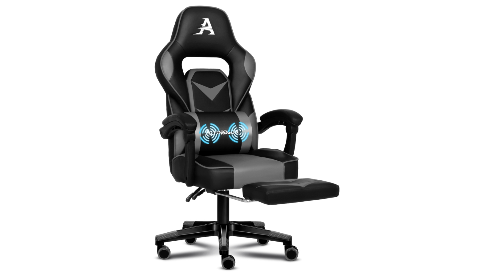 ALFORDSON Gaming Chair Racing Office Footrest - Black/Grey