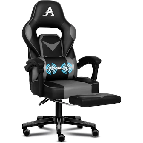ALFORDSON Gaming Chair Racing Office Footrest - Black/Grey