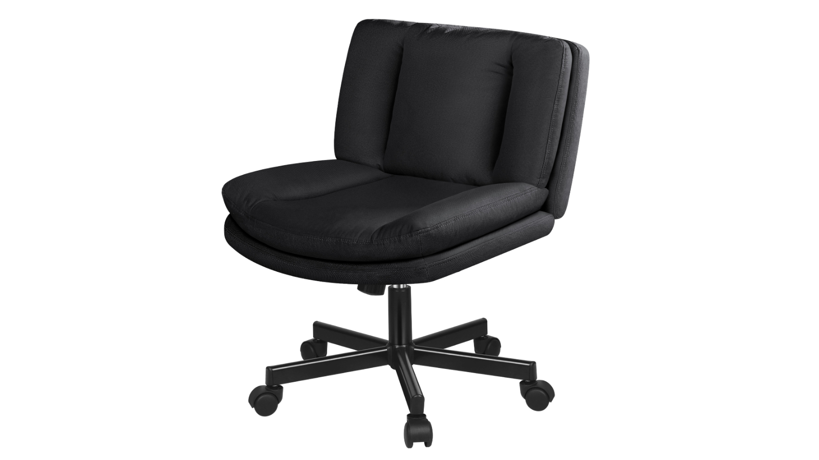 Alfordson Fabric Armless Mid Back Office Chair with Wheel - Black