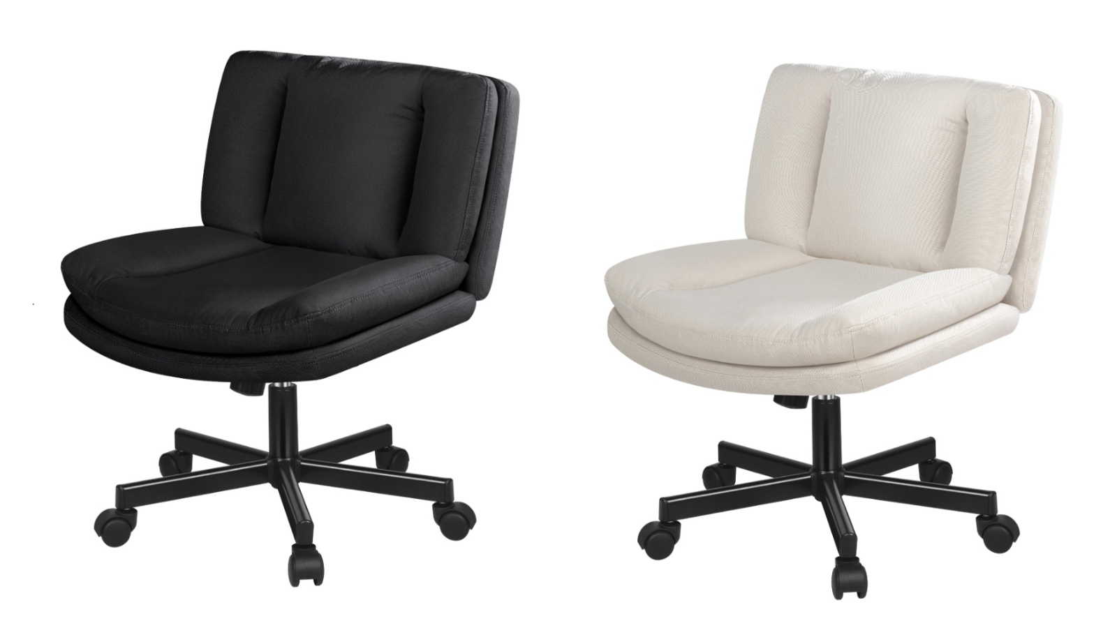 Alfordson Fabric Armless Mid Back Office Chair with Wheel