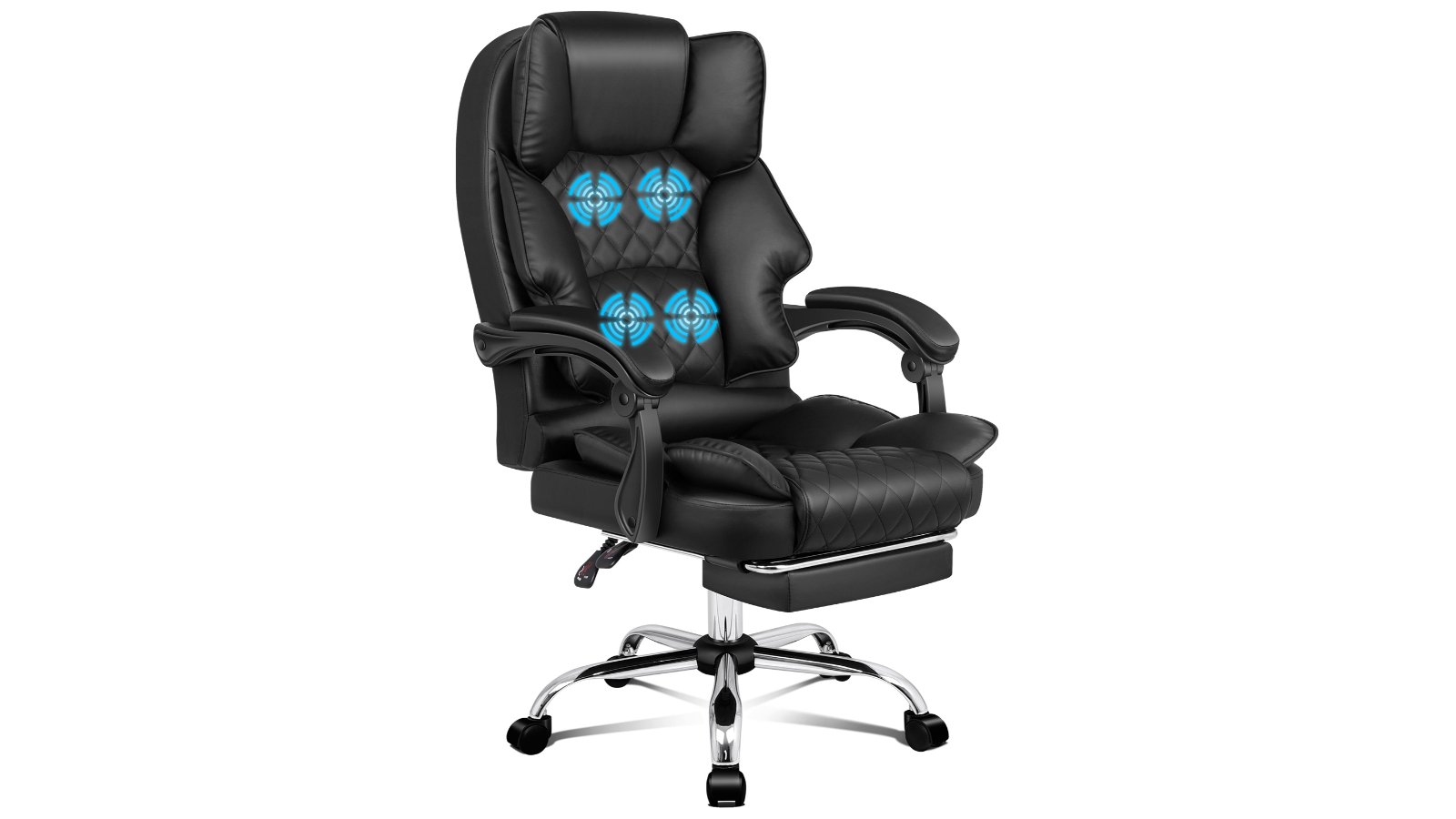 Alfordson Massage Office Chair with Foot Rest - Black