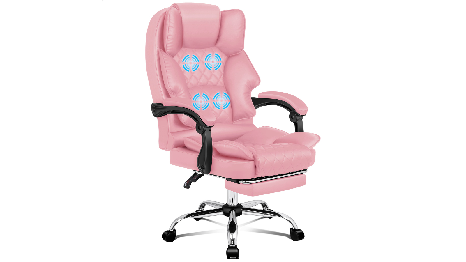 ALFORDSON Massage Office Chair with Footrest - Pink