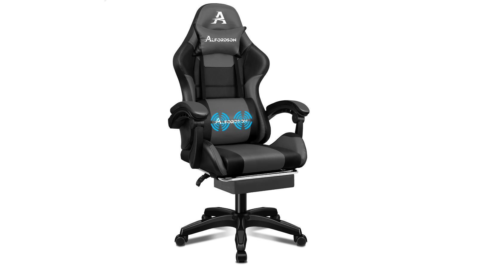 ALFORDSON Gaming Chair Extra Large Pillow Black & Grey