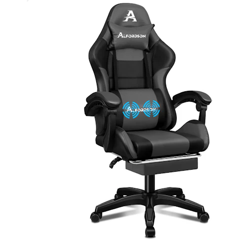 ALFORDSON Gaming Chair Extra Large Pillow Black & Grey