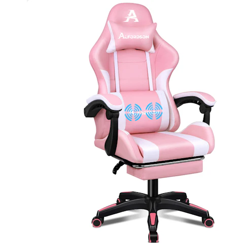 ALFORDSON Gaming Chair Extra Large Pillow Pink & White