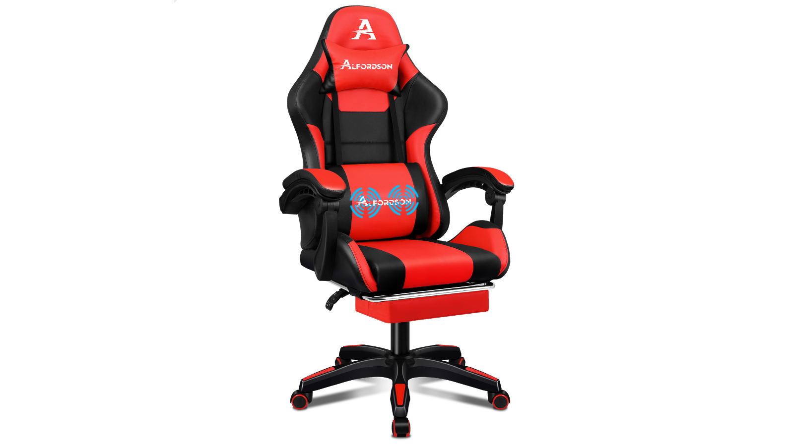 ALFORDSON Gaming Chair Extra Large Pillow Black & Red