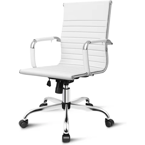 ALFORDSON Office Chair Mid Back - White