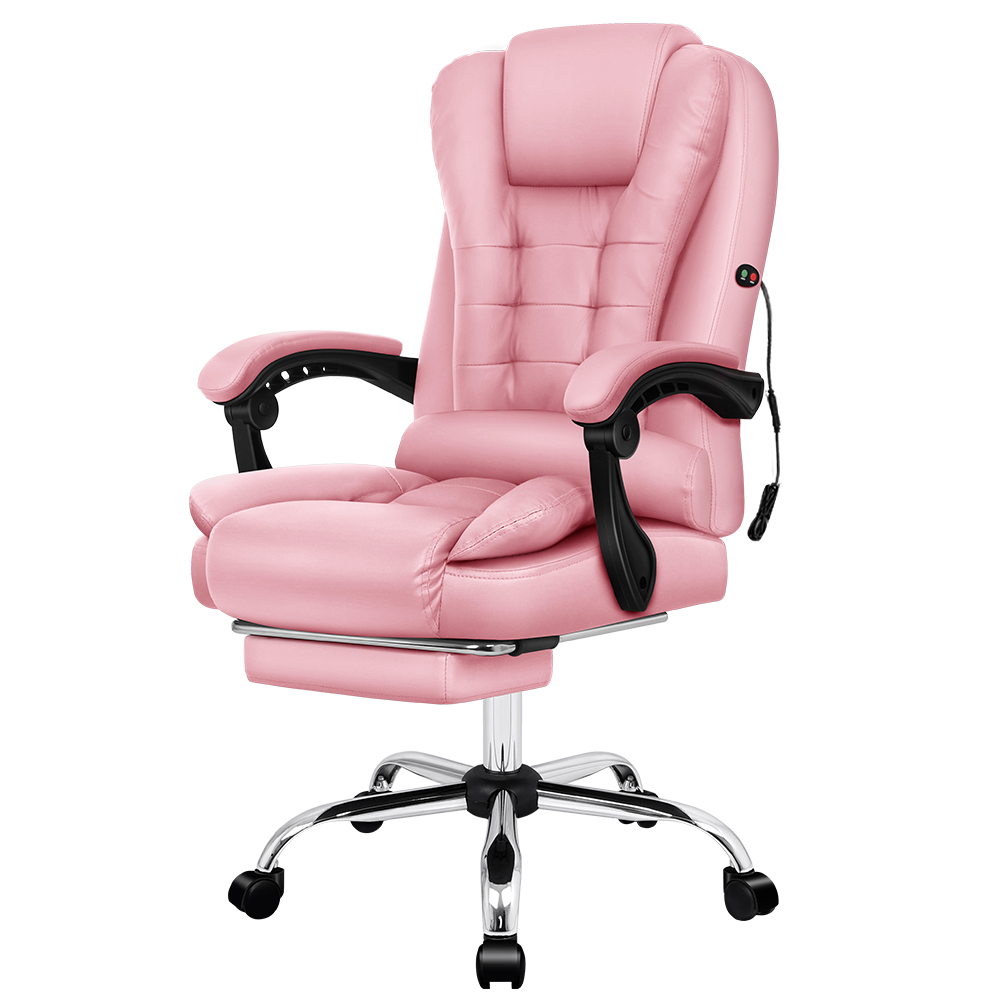Alfordson Massage PU Office Chair Pink Harvey Norman