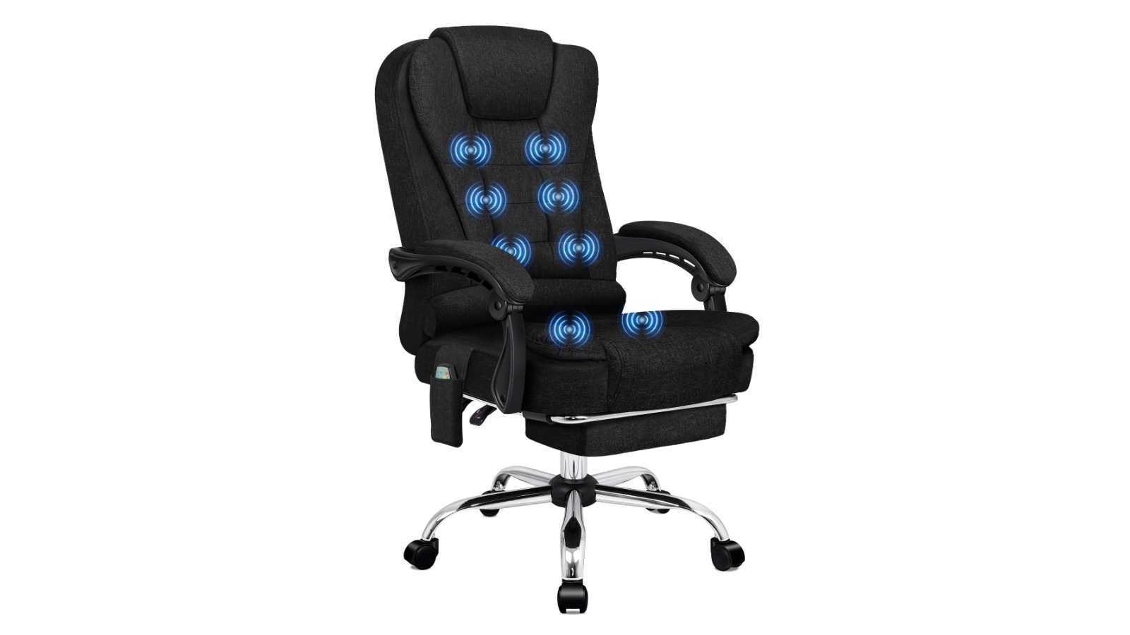 Alfordson Fabric Executive Office Chair with Heated Seat - Black