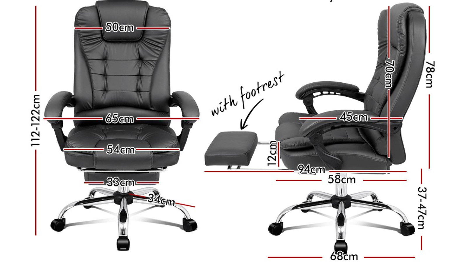 Alfordson Office Chair Massage Heated Grey Harvey Norman